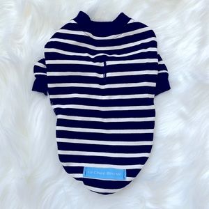 Le Chien Bleu NY Black and White Striped Tee